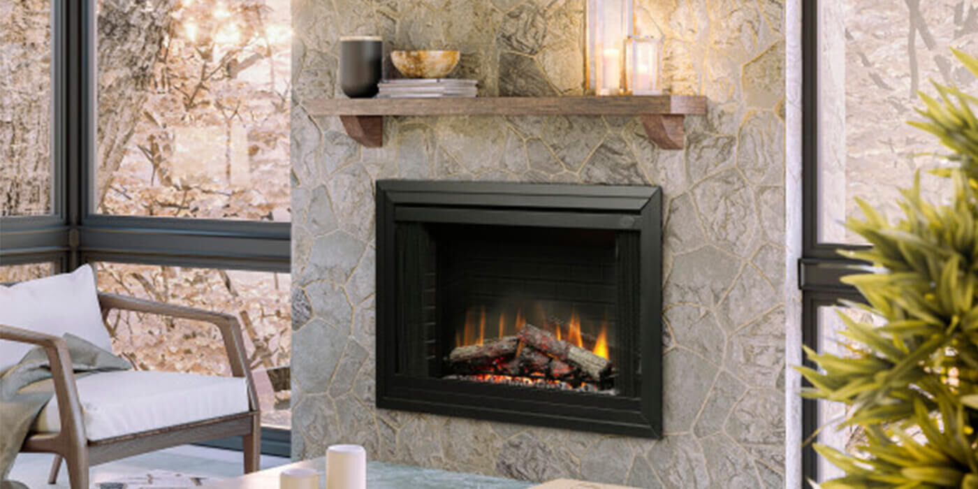 A modern electric fireplace