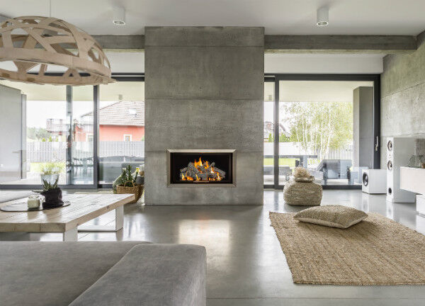 Modern Fireplace with Grand Canyon Gas Logs