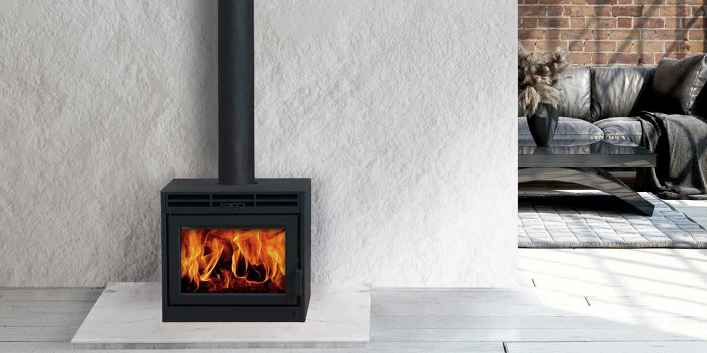 A compact, traditional wood burning stove