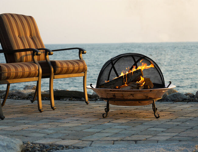 Wood Burning Fire Pit at Sunset