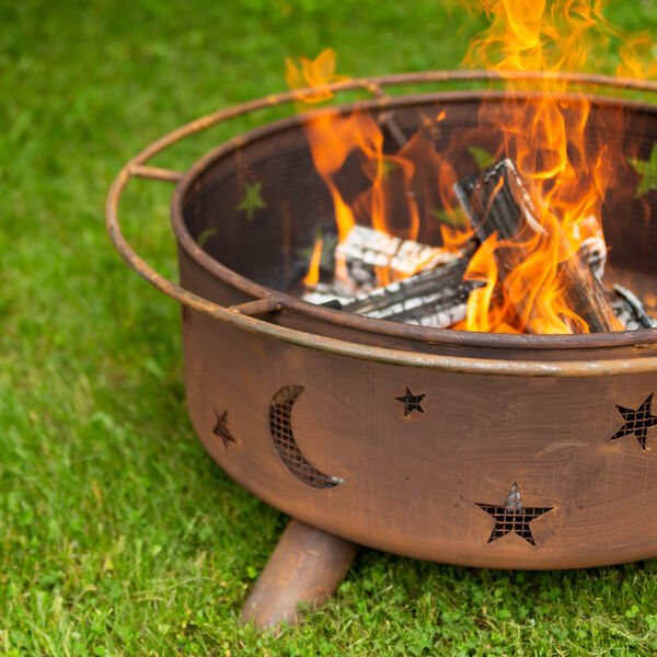 Forest Fire Pit at Night