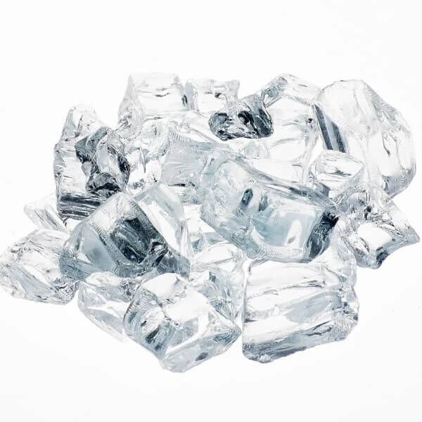 Clear Diamond fire glass media