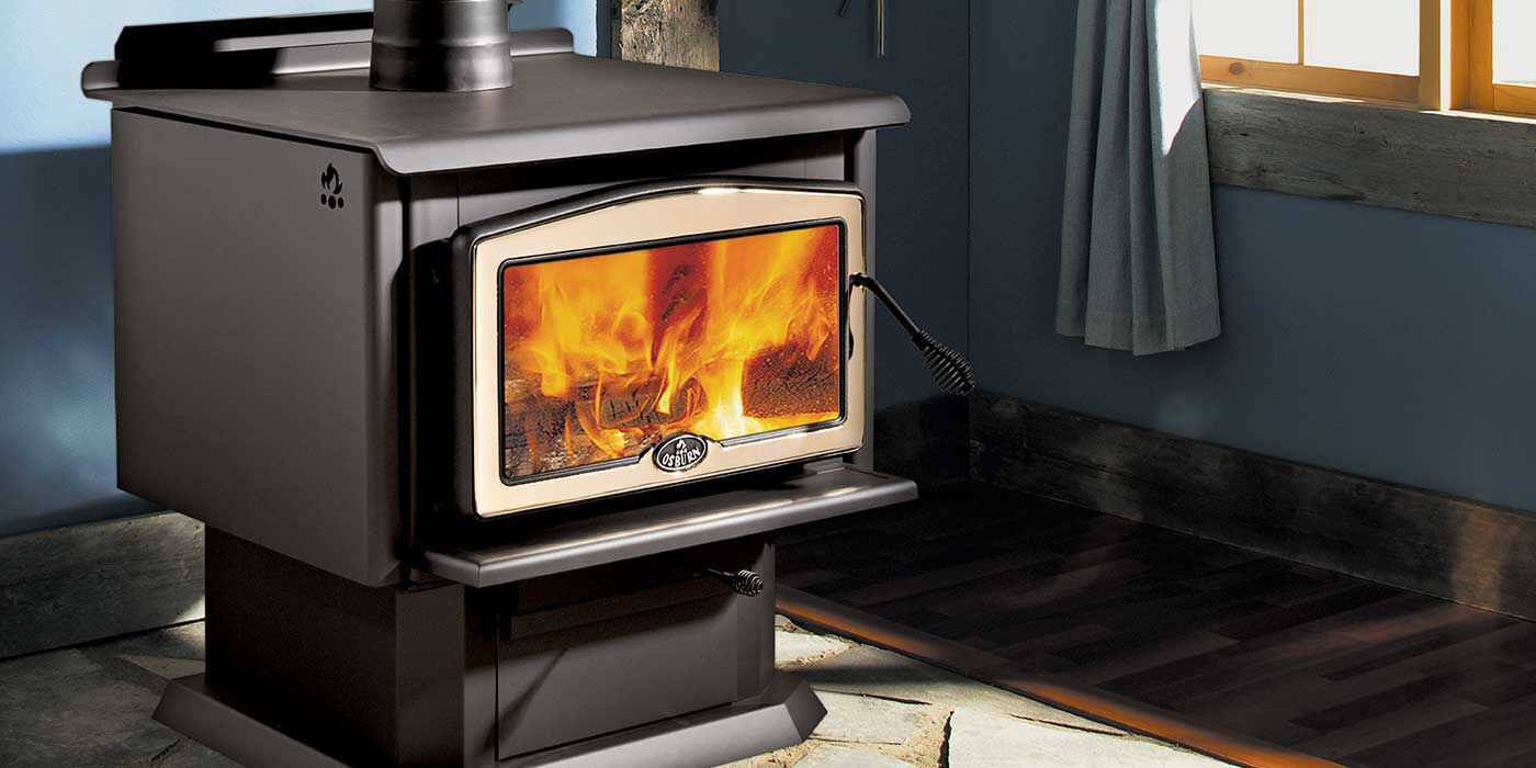 A traditional high-efficiency wood burning stove