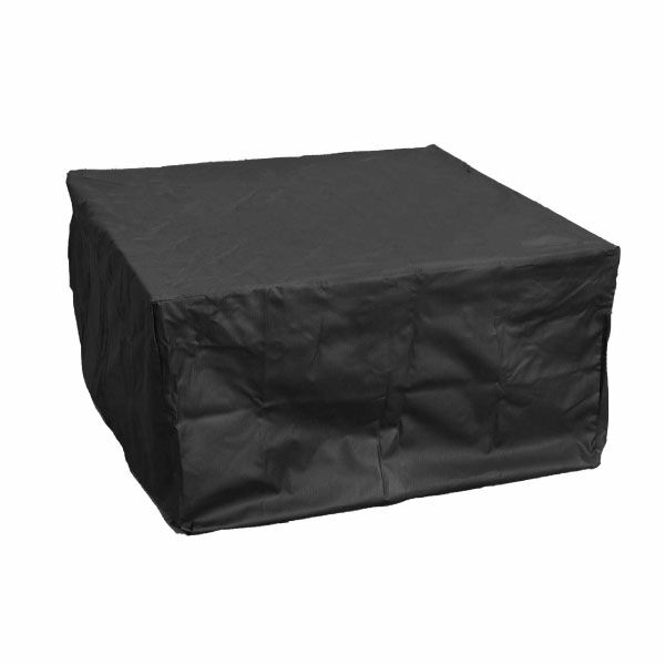 Black fabric fire pit cover