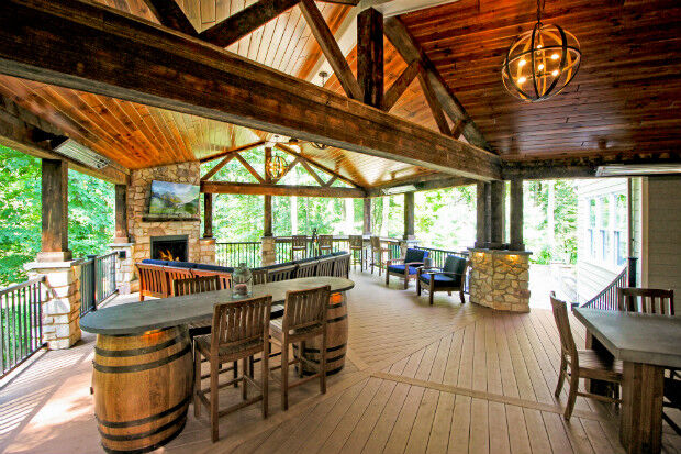 View of Outdoor Kitchen & Living Room