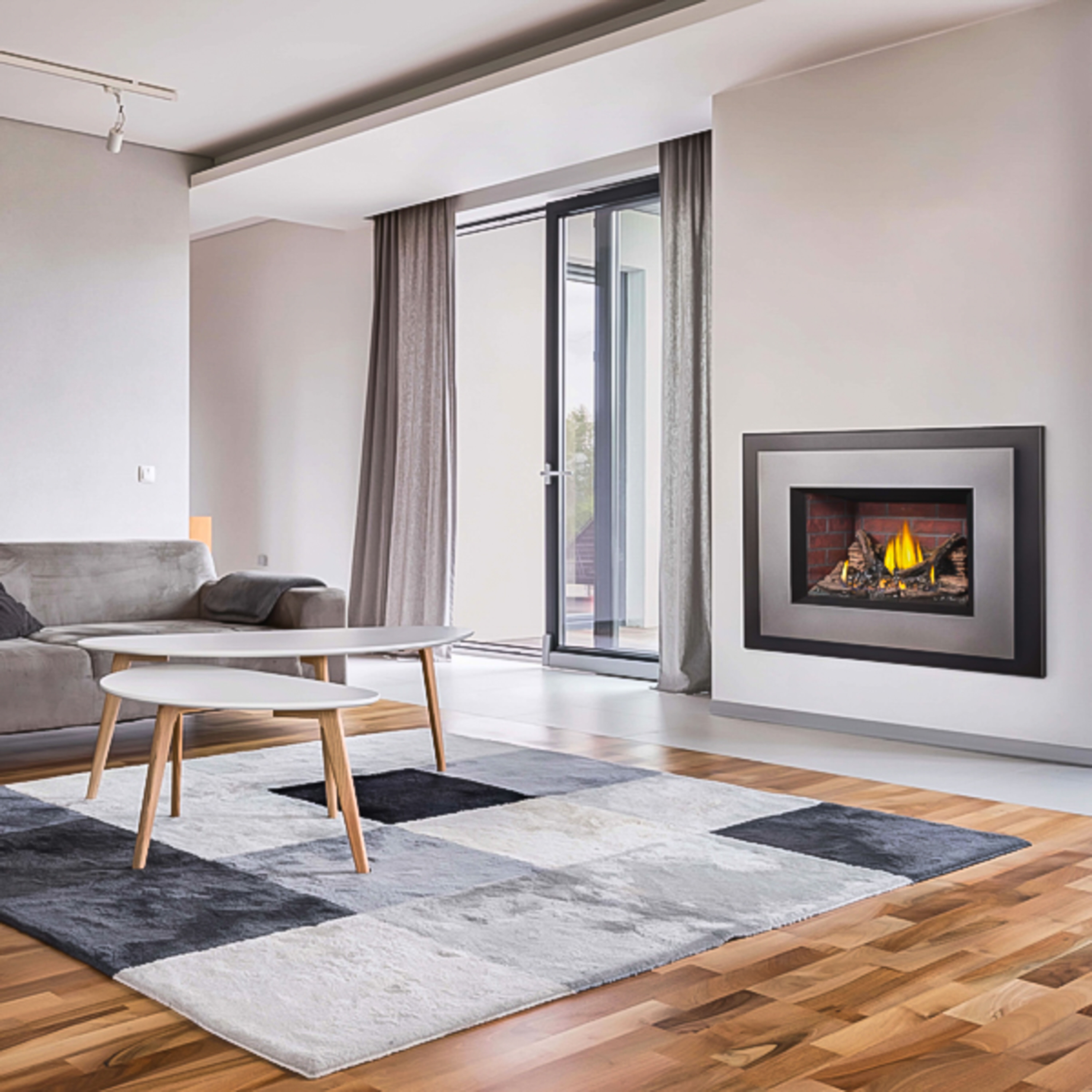 The Napoleon Oakville Direct Vent Gas Fireplace Insert is 28 inches wide and has an exclusive dual burner system that creates a triple flame pattern