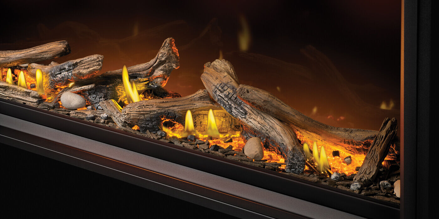 Napoleon gas fireplace with Luminous Logs