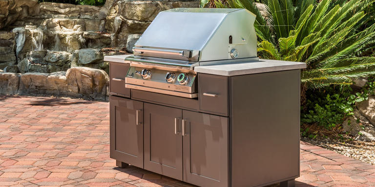 The Modano Model 57 modular outdoor BBQ grill station by PGS