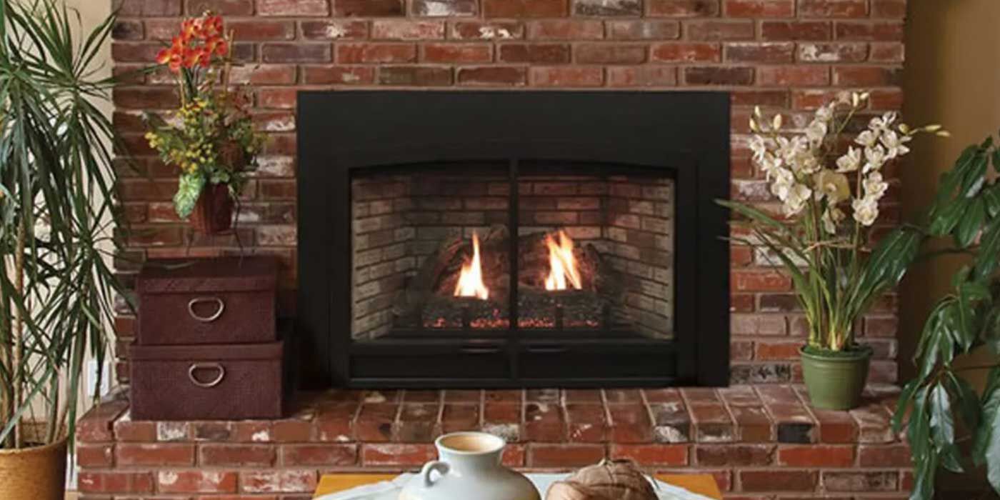 The Empire Innsbrook Direct Vent Gas Fireplace Insert creates a classic, masonry look at a fraction of the cost with three brick-style firebox liners and multiple decorative face plates.