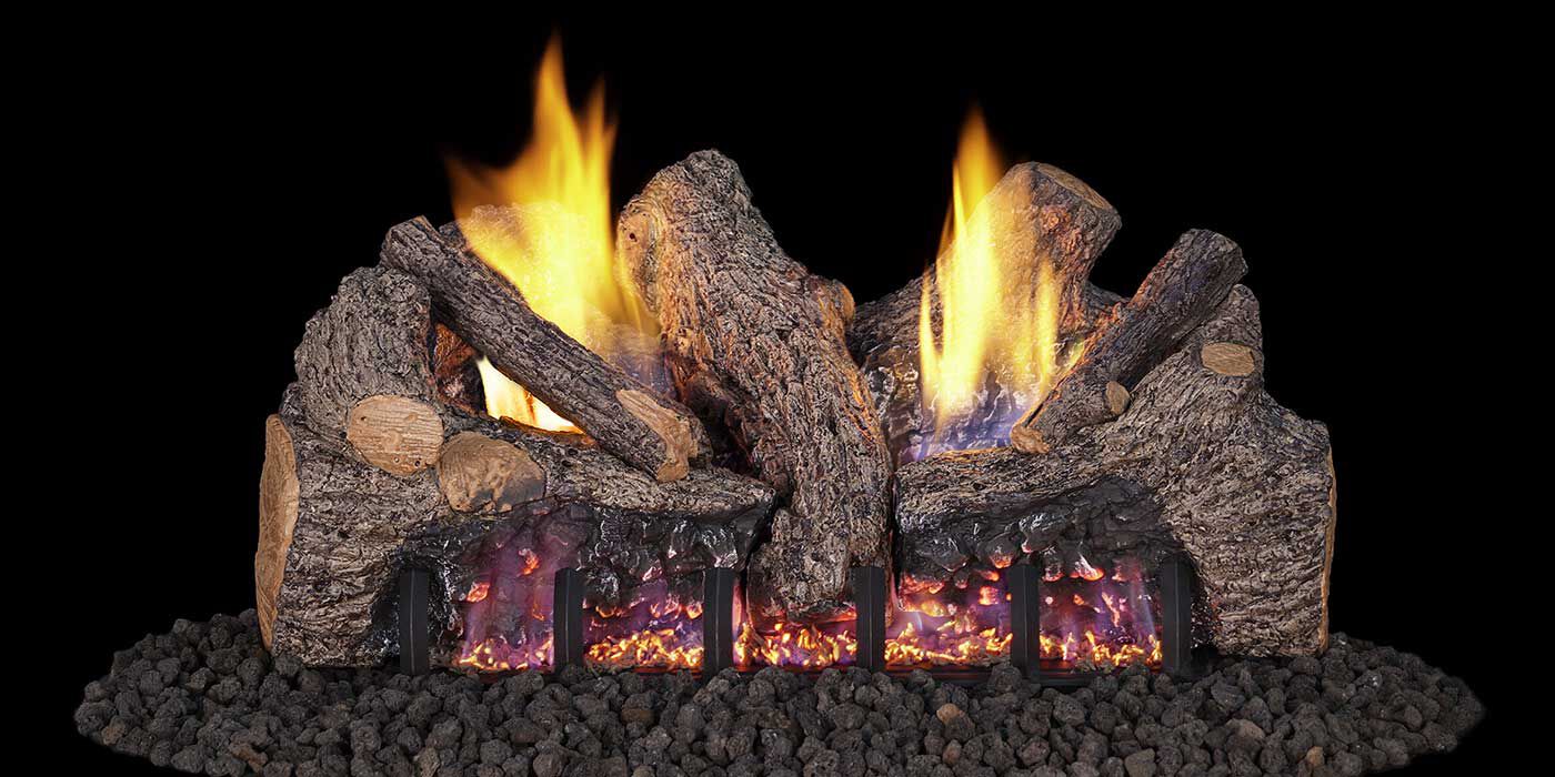 A stack of Ventless gas logs