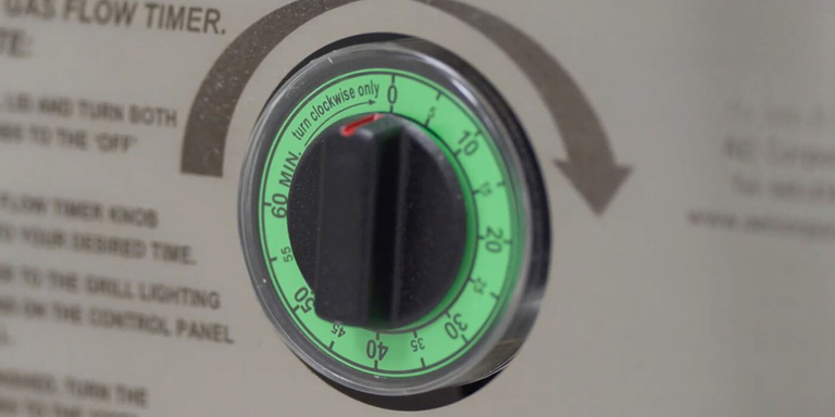 PGS T-Series Gas Grills have an automatic shutoff timer that turns off your gas supply after one hour of inactivity to prevent fire hazards and conserve gas.