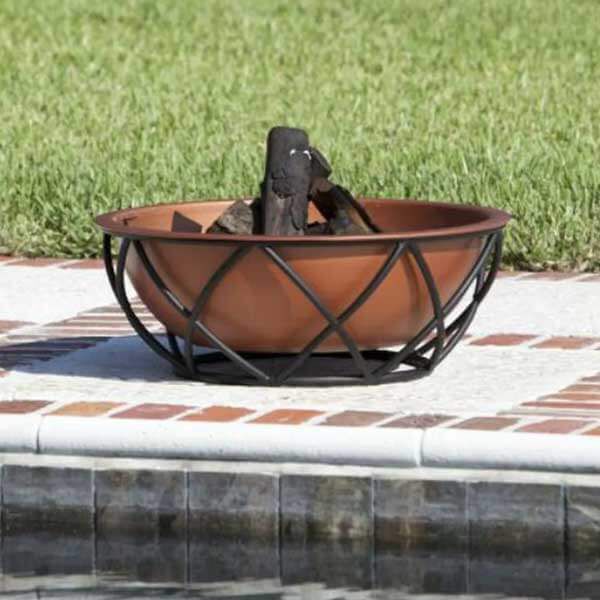 The Barzelonia Round Copper wood burning fire pit from Fire Sense