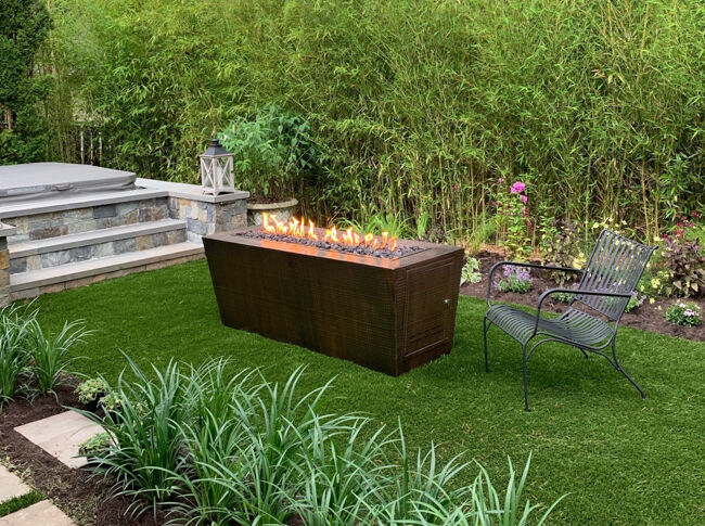 Gas Fire Pit in Garden