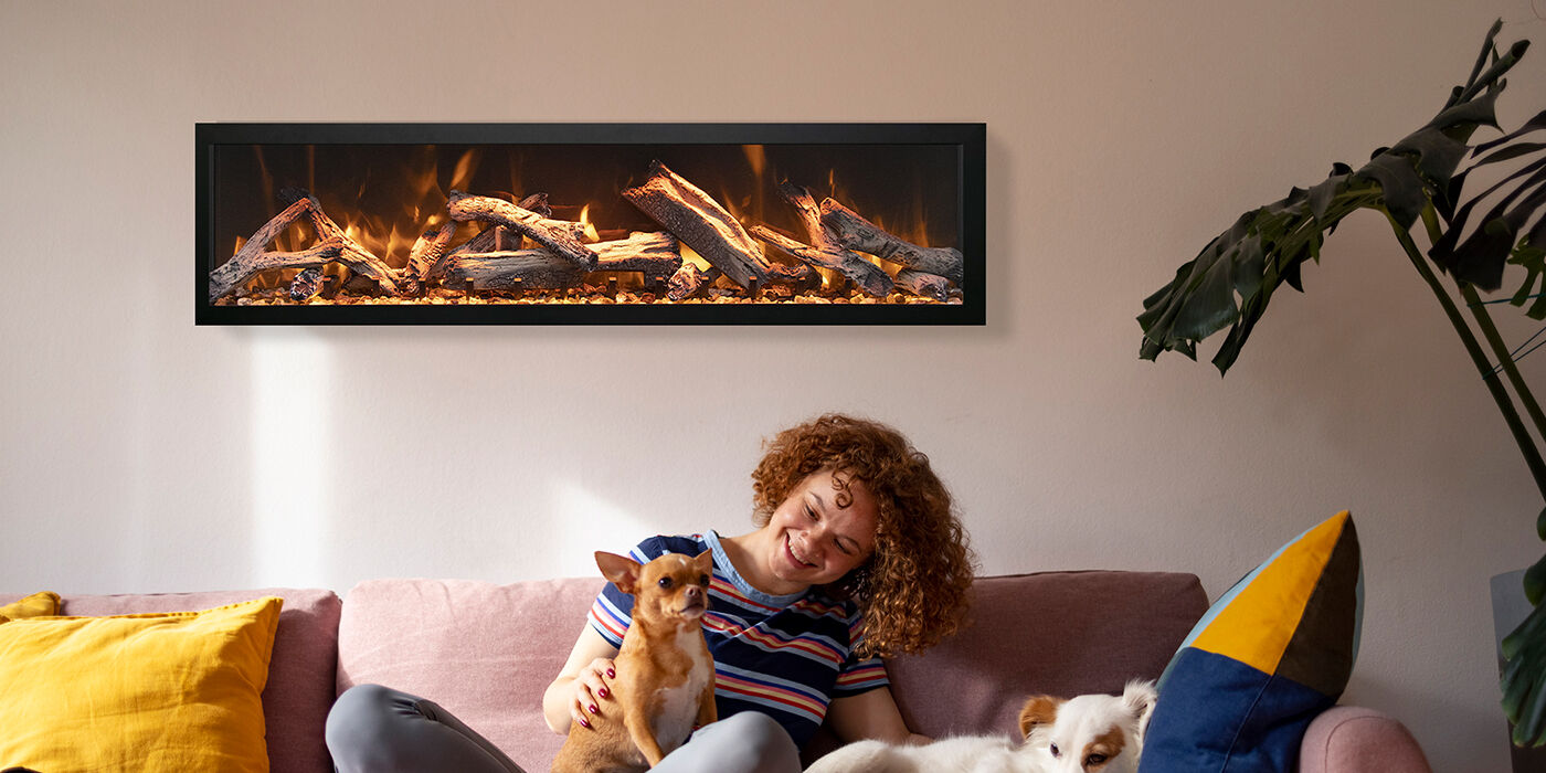 The Remii Deep Indoor/Outdoor Electric Fireplace by Amantii