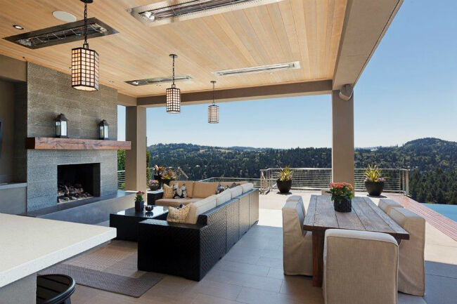 Contemporary Rooftop Living Room