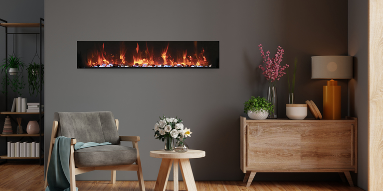 The Extra-Slim Indoor/Outdoor Electric Fireplace by Amantii