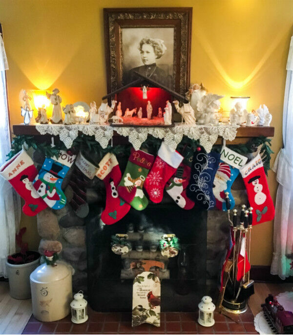 Christmas Mantel with Nativity Scene