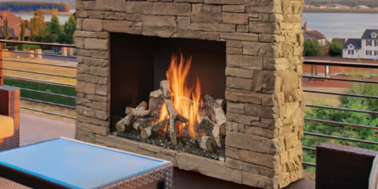 Fire Garden's Traditional Outdoor Gas Fireplace 