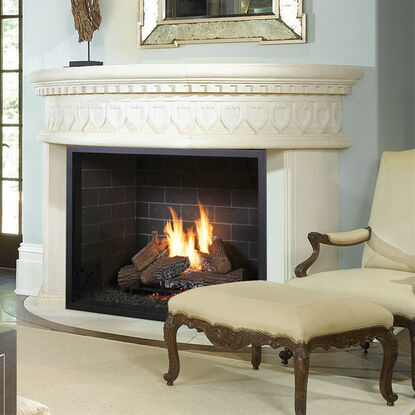 WoodEze Natural Bronze Slate Single Cut 48x48 Hearth Riser