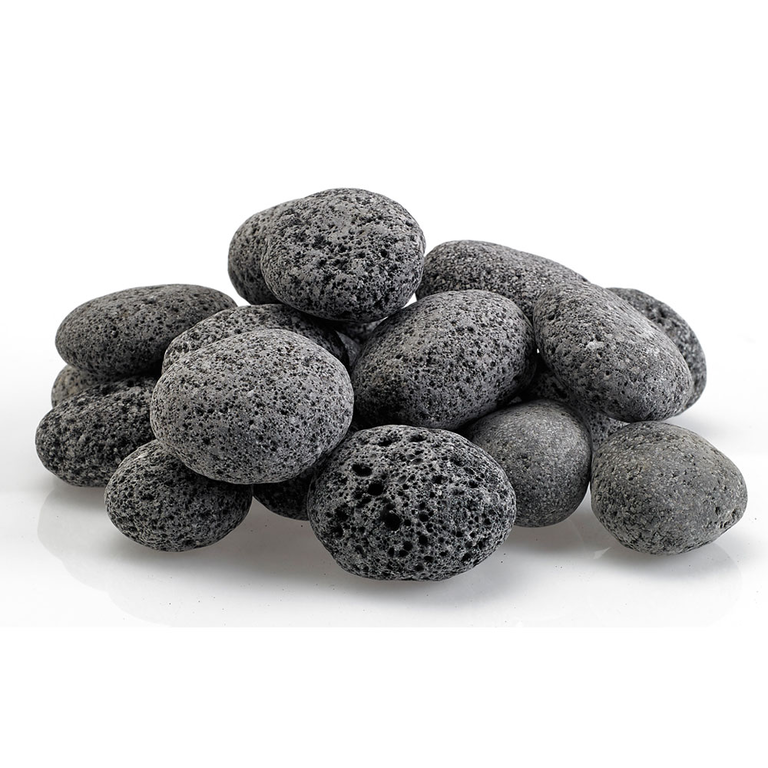 Rolled lava stone fire media