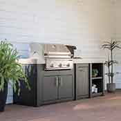 An outdoor kitchen island from the brand Heritage 