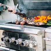 A stainless steel grill 